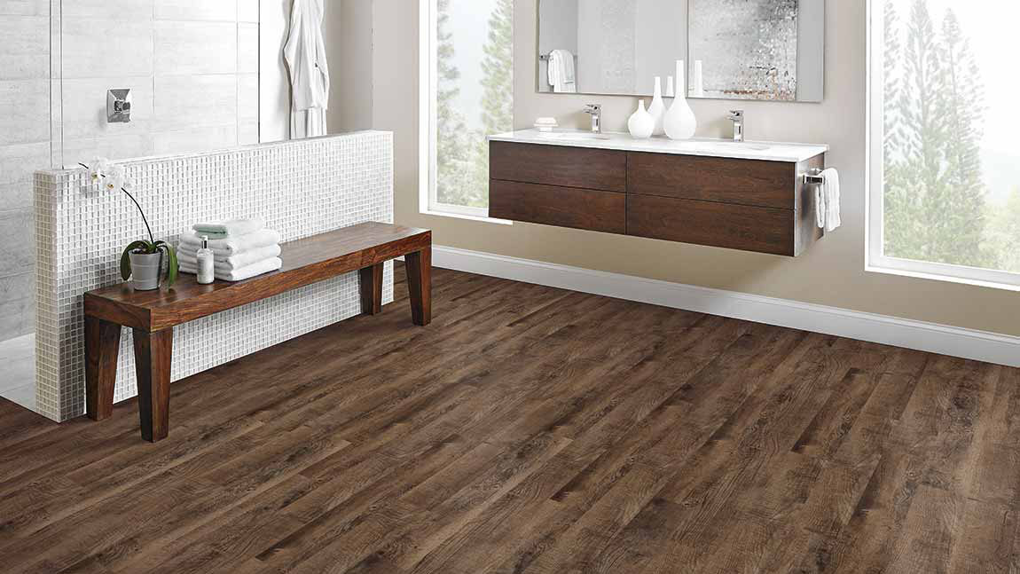 Luxury Vinyl Plank LVP Bathroom Flooring Example